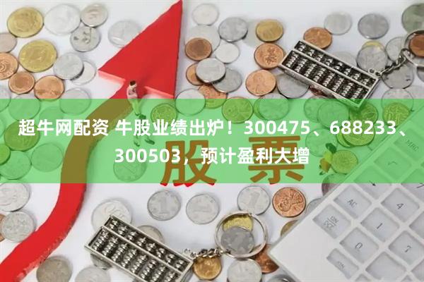 超牛网配资 牛股业绩出炉！300475、688233、300503，预计盈利大增